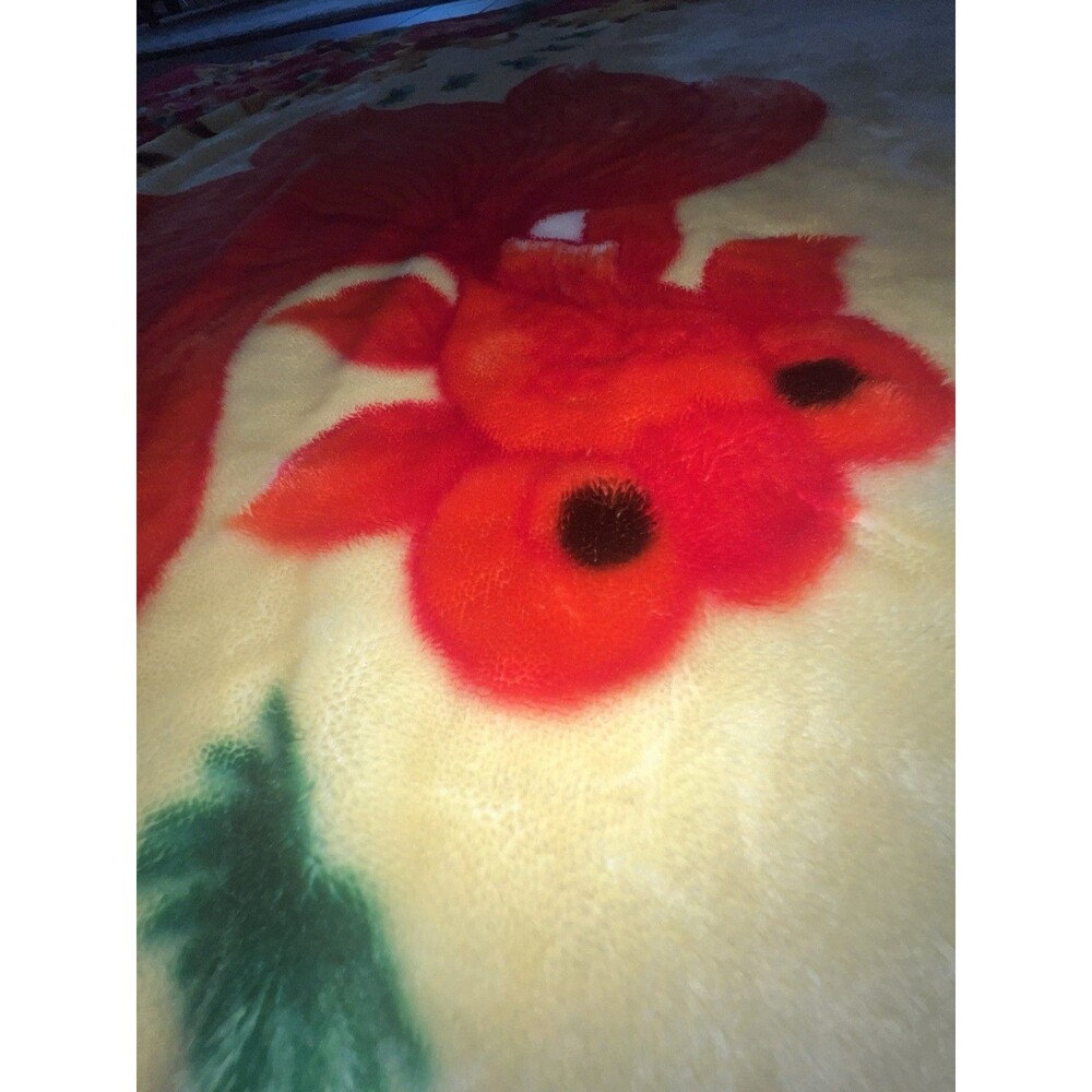 2 Sided Plush Minky Korean Style Blanket Koi Floral Double Side - Picture 15 of 16